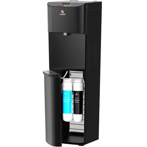 Avalon A13BLK Electric Bottleless Cooler Water Dispenser-3, Digital Clock with Temperature Control, Self Cleaning, Black Stainless Steel