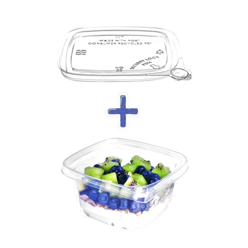 BUT-N-LOC 12oz Tamper Evident Square Deli Container with Matching Lid Bundle
