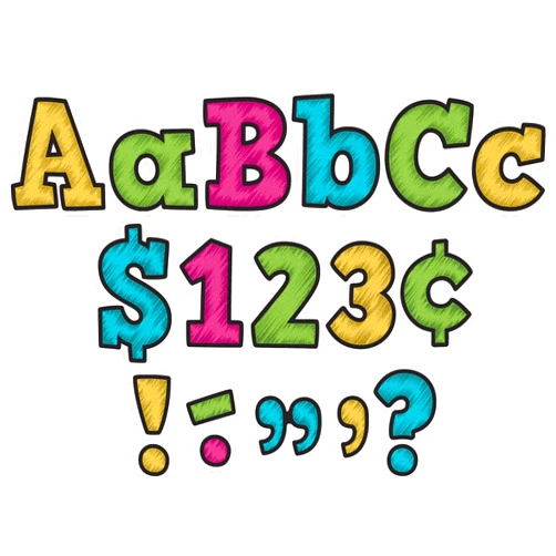 Teacher Created Resources Chalkboard Brights Bold Block 4-Inch Letters Combo Pack (TCR5617)