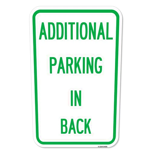 SignMission Additional Parking in Back Sign 12