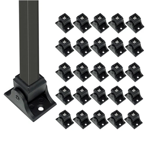 ITEVE.GD Wrought Iron Baluster Shoes - 30 Pack Aluminum Swivel Shoes for Staircase Interior With Screws for 1/2 Inch Square Balusters - Metal Staircase Spindle - Satin Black