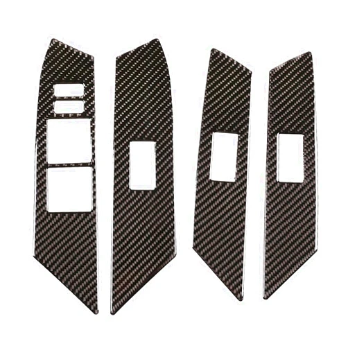 BMINO 4Pcs Carbon Fiber ABS Inner Window Switch Panel Cover Trim Lift Control Switch Trim Fit For Toyota Fit For RAV4 2015-2019 Interior stickers
