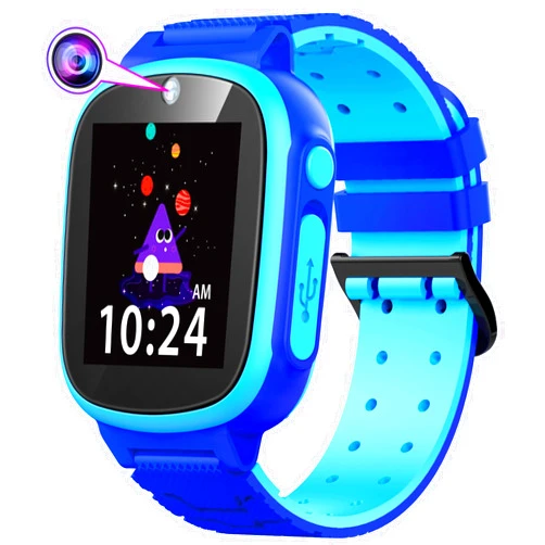 TOZDTO Kids Smart Watch for Boys 3-12, Upgrade Educational Learning Toys Birthday Gift, HD Touchscreen Kids Watch with Alarm Calendar Games Camera Video Music for Kids 3 4 5 6 7 8 9 10 (Blue)