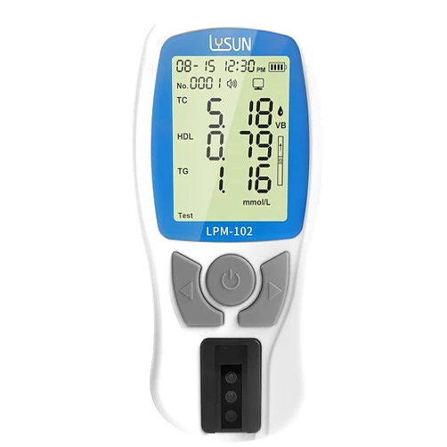 LYSUN Blood Lipid Analysis Meter System Multifunction Lipid kit Test HDL Triglycerides Cholesterol Test Meter (Lipid Meter with 10pcs of strips)