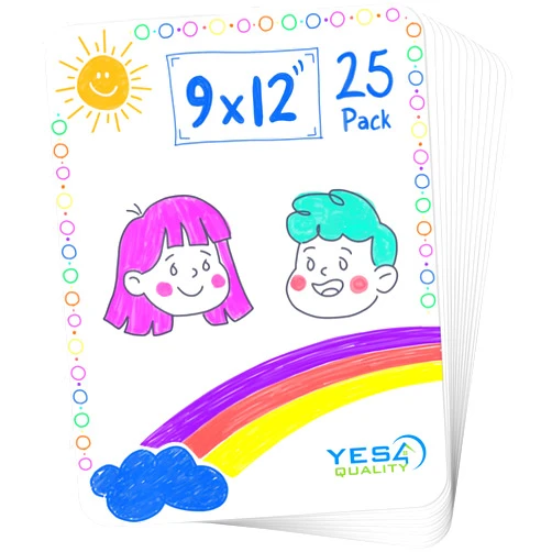 YES4QUALITY Classroom Dry-Erase White Board Set (25 Pack, 12x9