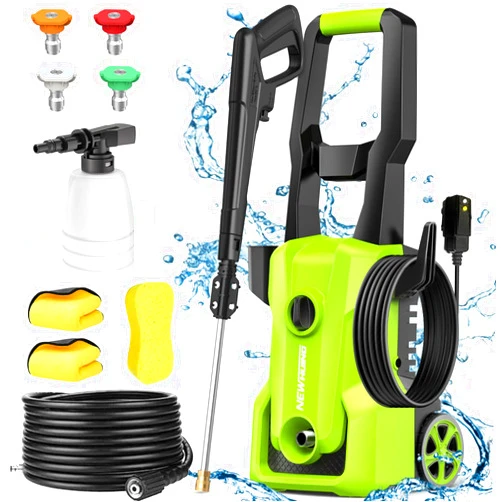New Huing Electric Pressure Washer 4000 PSI - Max 2.5 GPM Power Washer with 20FT Hose, 35FT Cord, 4 Nozzles & 500ML Foam Cannon for Cars, Fences, Patios