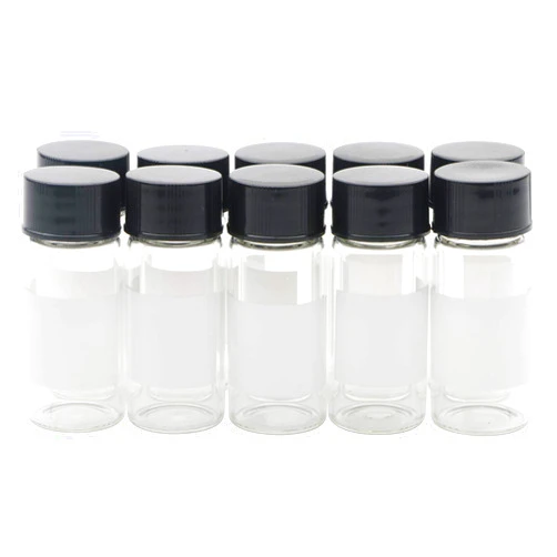 Kesell 10ml Clear Glass Bottle Liquid Sampling Sample Glass Vials with Label Sticker and Screwcap, Pack of 10