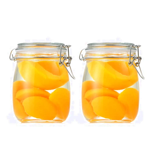 Hniuyun 25oz Airtight Glass Jars with Lids, Glass Storage Containers With Hinged Lids For Kitchen(2Pack)
