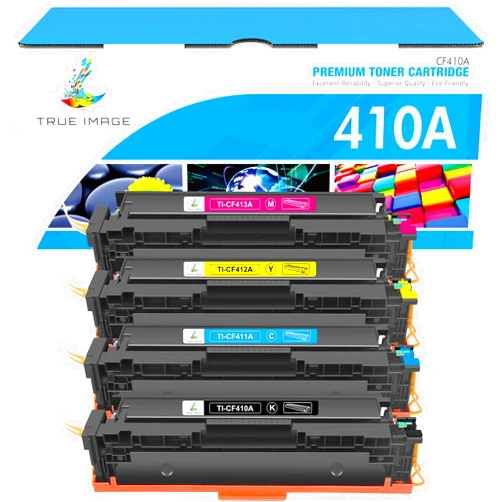TRUE IMAGE Compatible 410A Toner Cartridge Replacement for HP 410A 410X 410 CF410A CF411A CF412A CF413A Color Laserjet Pro MFP M477fnw M477fdw M477fdn M452dn M452nw M477 Printer (4-Pack)