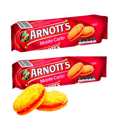 Arnott's Monte Carlo Jam & Cream Biscuits 250g (2 Pack)