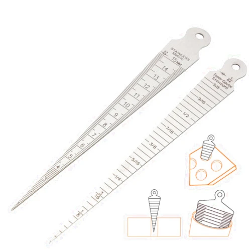 Yakamoz Taper Gage 1/32-5/8 Inch 1-15mm Stainless Gap Hole Taper Welding Gauge Test Ulnar Inch & Metric