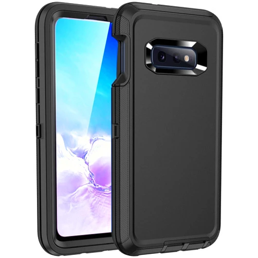 Regsun for Galaxy S10E Case,Shockproof 3-Layer Full Body Protection [Without Screen Protector] Rugged Heavy Duty High Impact Hard Cover Case for Samsung Galaxy S10E,Black