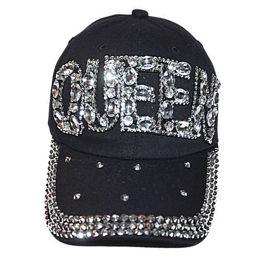 Popfizzy Bling Hat for Women and Girls, Fun Rhinestone Baseball Cap, Bejeweled Distressed Denim Hat, Bling Gifts for Women