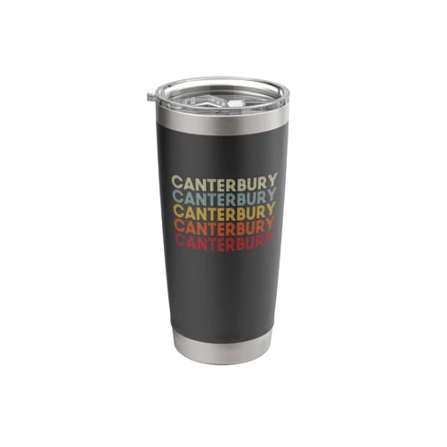 Canterbury Connecticut Canterbury CT Retro Vintage Text Stainless Steel Insulated Tumbler