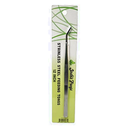 Josh's Frogs Stainless Steel Curved Reptile Feeding Tongs (12 inch)