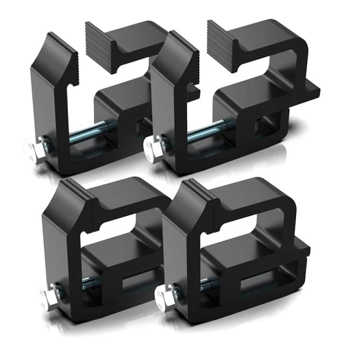 Ovsor Truck Topper Clamps - 𝟒 𝐏𝐚𝐜𝐤 Mounting Clamps, Truck Bed Clamps and Canopy Clamps for Chevy Silverado Sierra 1500 2500 3500, Dodge Dakota Ram 1500 2500 3500, F150 F250(4, Black)
