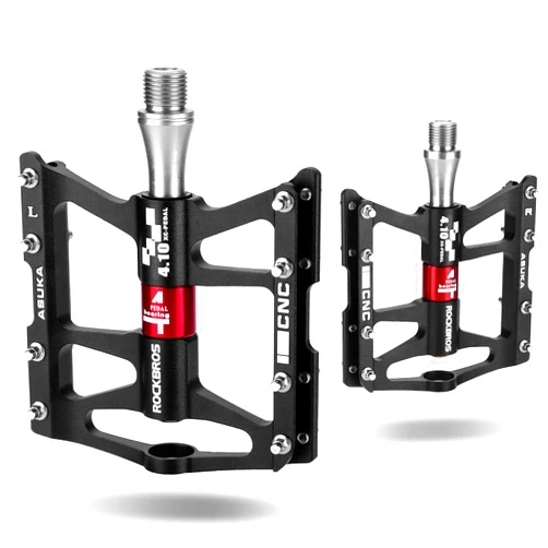 ROCKBROS 4 Bearings Mountain Bike Pedals MTB Padals Platform Flat Bike Pedals Aluminum Alloy 9/16