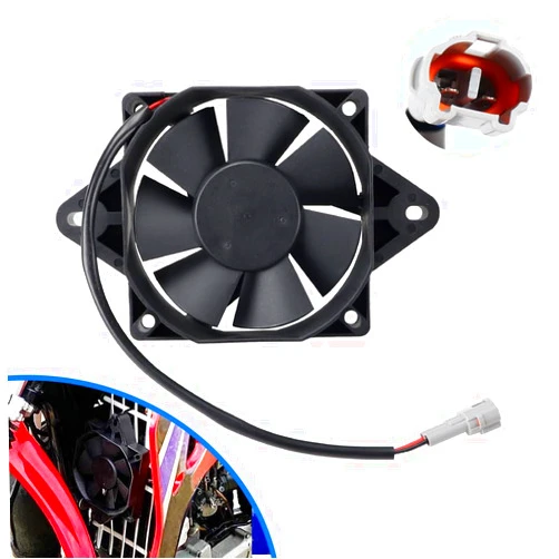 CMIYETO Square Radiator Fan 12V DC Motorcycle Electric Cooling Fan Replacement for 4 Stroke 200cc 250cc Engine Water Cooled Motocross ATV UTV Quad Dune Buggy Go Kart Pit Dirt Bike Black