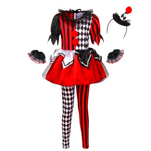 LMYOVE Girls Clown Costume, Halloween Dress Up for Kids