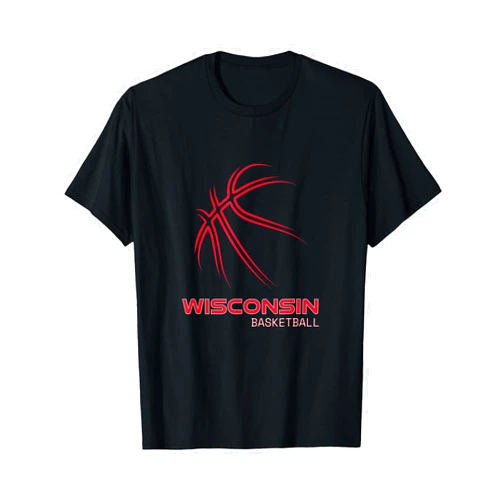 State of Wisconsin Merch Souvenir & Gifts Co. Basketball WI Love The Badger State Souvenir Wisconsin Hoops T-Shirt