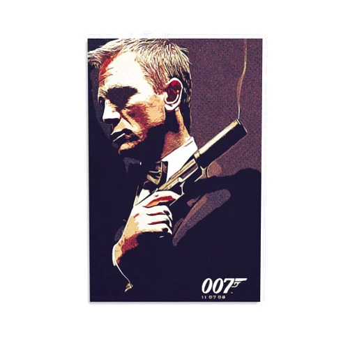 AVANEZ JAMES BOND 007 Retro Movie Poster Wall Art Canvas Print Poster Home Bathroom Bedroom Office Living Room Decor Canvas Poster Unframe:12x18inch(30x45cm)