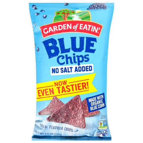 Garden of Eatin' Tortilla Chips, Unsalted, Blue Corn, 5.5 oz