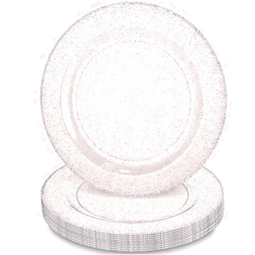 King Zak Lillian Collection Glitter Rose Gold Premium Round Appetizer Plates - 7.5