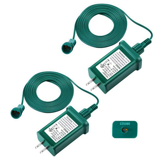 Meonum TS-18WL29V LED Power Supply, UL Listed Transformer Replacement Class 2 Power Supply with 3 Meter 2 Pin Extension Cable, Low Voltage Transformer US Plug Adapter for Christmas Tree Light (2 Pack)