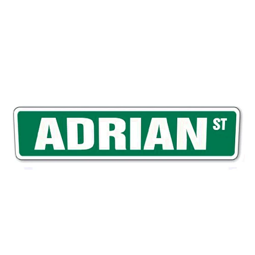 SignMission ADRIAN Street Sign Childrens Name Room Sign | Indoor/Outdoor | 18
