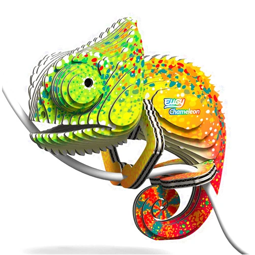Eugy Chameleon 3D Puzzle, 31 Piece Eco-Friendly Educational Toy Puzzles for Boys, Girls & Kids Ages 6+