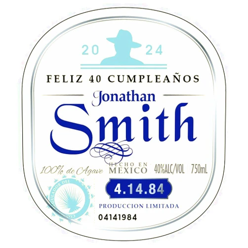 Handmade Personalized Feliz Cumpleaños Label to fit Don Julio Tequila Bottles