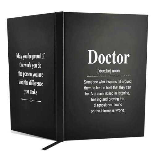 WUUCKOO Doctor Definition 80 Sheets 160 Pages Blank Double-sided Hardcover Notebook, Doctor Appreciation Gift, Graduation Gift for Doctor, Medical Graduate Journal, Medical School Gift for Doctor
