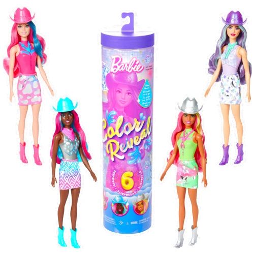 Barbie Color Reveal Fashion Doll & Accessories with 6 Surprises, Disco Star Series with Metallic Shine & Color-Change Bodice (Styles May Vary)