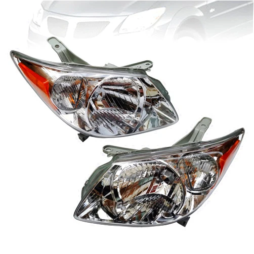 JAJADAH Headlight Set for 2005-2008 Pontiac Vibe Wagon Left and Right, Headlamps Assembly Left & Right Headlights with Bulb 2Pcs