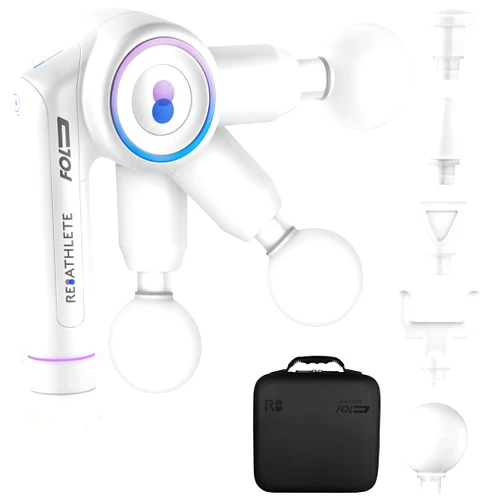 REATHLETE FOLD Massage Gun | First-Ever Foldable Professional Percussion Massager| Portable Wireless Massage Gun | Deep Tissue Pain Relief | Personal Massager for Athletes and Exercisers