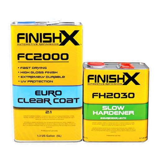 LAUCO FinishX FC2000 2:1 Euro HS Clear Coat Kit 7.5 Liter Kit with Slow Activator/Hardener (FC2030-2.5 Liter)