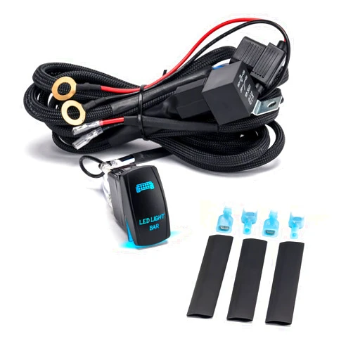 ANGU-OFFROAD Wiring Harness 1 Lead, 12V 40A Nylon Wire Kit for LED Light Bars, Fog Lights, Driving & Work Lights with Heavy Duty On/Off Switch - Waterproof Truck, UTV, ATV, Boat, Off-Road Vehicles