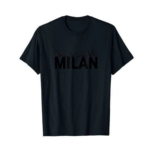 Italy Europe City Skylines Silhouette Outline Milan Italy Europe City Skyline Silhouette Outline Sketch T-Shirt
