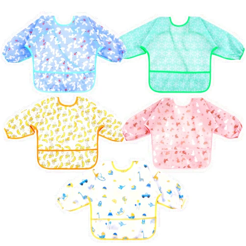 Lictin Baby Bibs for Boys Girls - Long Sleeve Bib, Waterproof Toddler Bibs, 0-24 Months Neutral Baby Smock for Eating