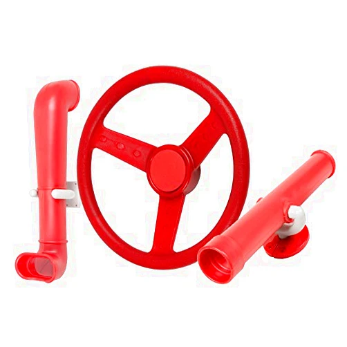Swing Set Stuff Inc. Swing Set Stuff Periscope Telescope and Steering Wheel Kit SSS Logo Sticker Swing Set Attachment, Red