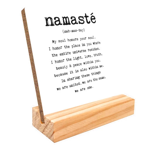 kunlisa Namaste Wood Plaque Sign, Namaste Decor, Namaste Gifts for Women, Gifts for Yoga Lovers, Yoga Room Decor, Meditation Room Decor, Spiritual Room Decor