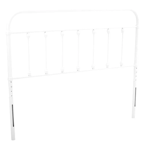 Modway Sage Modern Farmhouse Twin Metal Spindle Headboard in White