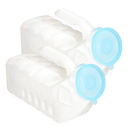 MedVance- Urinals for Men 1000ml with Glow in The Dark Spill Proof Pop Cap Lid, Plastic Pee Bottles for Men, Male Urinals, Pee Container Men, Portable Urinal for Car, Elderly & Incontinence (2 Pack)