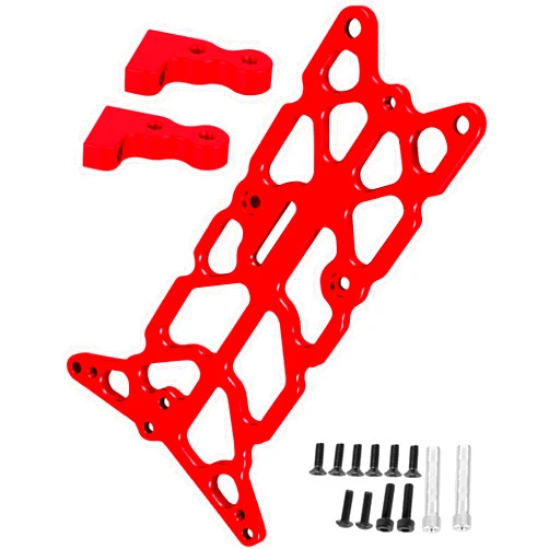 RCarmubWow RC Upper Chassis Upgrades Part for 1/10 Rustler 2WD/VXL,Bandit 2WD/VXL,Alloy Aluminium Upper Chassis Hops Up,Red