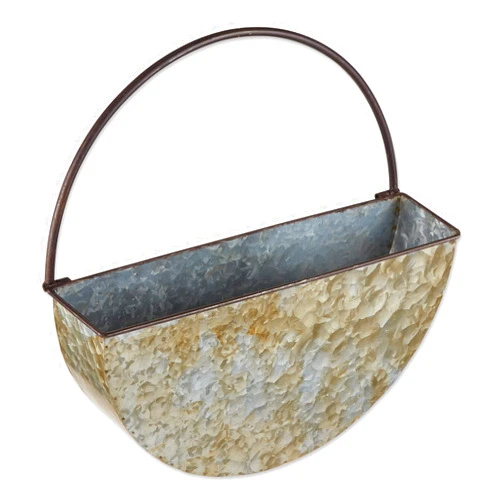 DII Galvanized Planter Collection Wall Hanging, 14.5x4x14.5, Iron