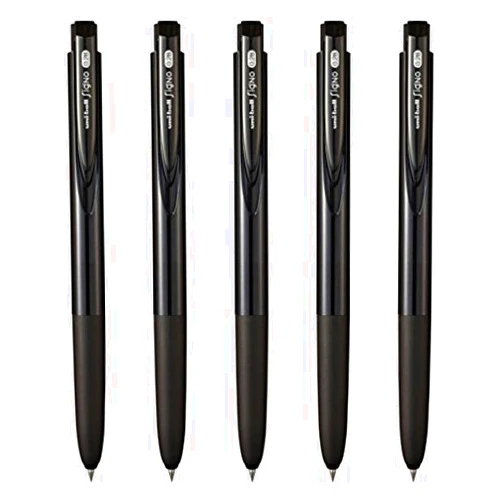 Uni-ball Signo RT1 Retractable Gel Ink Pen, Ultra Micro Point 0.28mm, Rubber Grip, Black Ink, UMN-155-28, Value Set of 5
