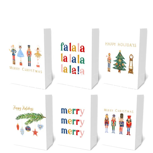 AnyDesign 18Pcs Nutcracker Gift Bags with Handle Watercolor Nutcracker Paper Bags Christmas Paper Gift Bags Xmas Treat Candy Goodie Bags for Xmas Party Favor Wedding Birthday, 5.9 x 8.3 x 3.1 Inch