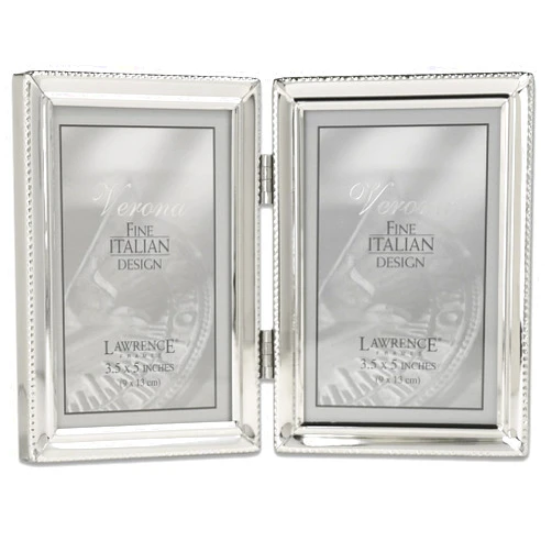 Lawrence Frames 11635D Lawrence Metals Frame, 3.5x5 Double, Silver