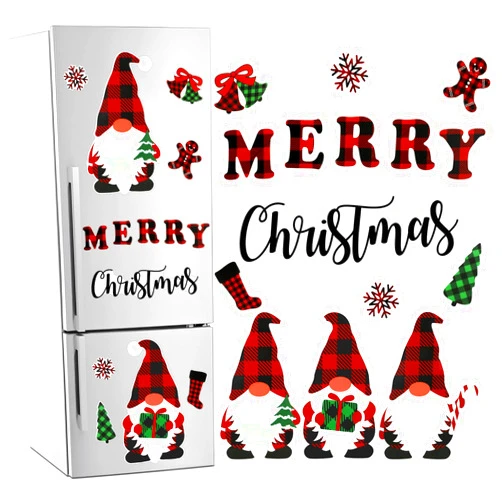 Auzesto Christmas Gnomes Refrigerator Magnets Holiday Gnome Fridge Magnet Stickers Funny Merry Christmas Magnets Decorations Tomte Gnomes Snowflake Refrigerator Magnets for Fridge, Garage, Cabinets