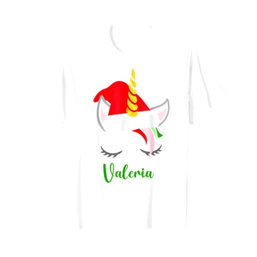 Zum2 Valeria Name Gifts Valeria Name Gift - Valeria Santa Unicorn T-Shirt